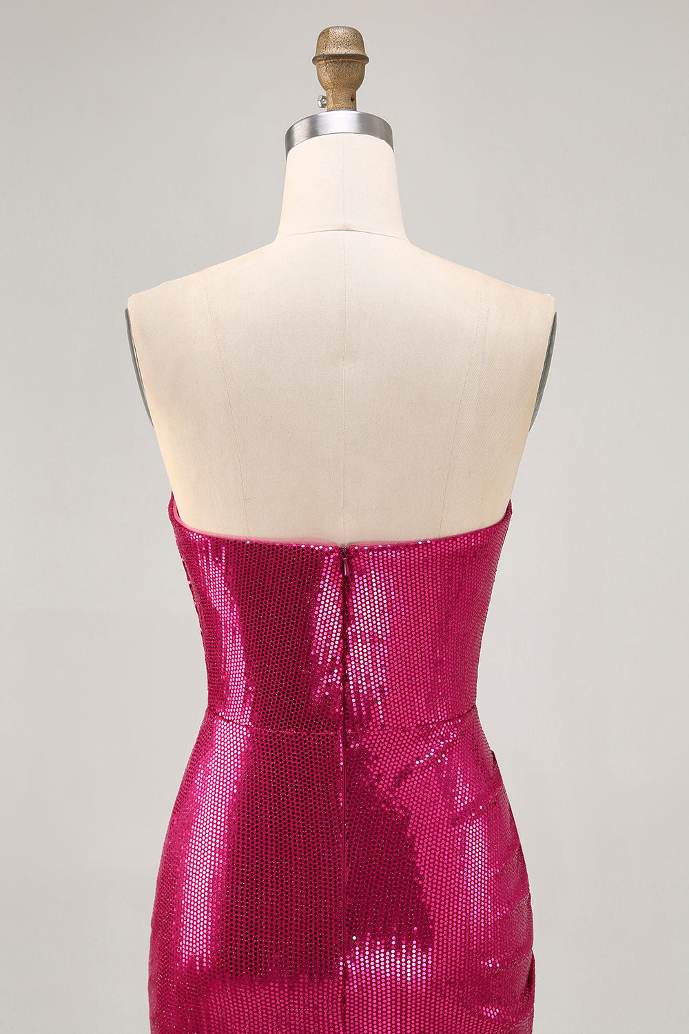 Sparkly Fuchsia Sweetheart Bodycon Homecoming Dress - Image 5