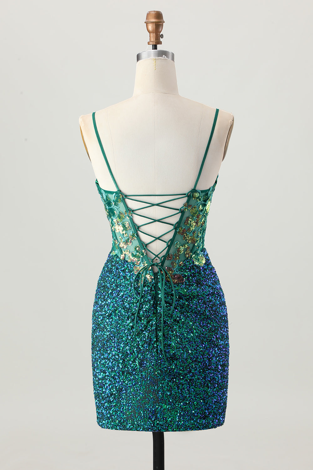 Sparkly Dark Purple Corset Homecoming Dress with Lace-up Back - Image 8