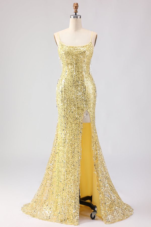 Sparkly Burgundy Mermaid Maxi Prom Dress - Image 7
