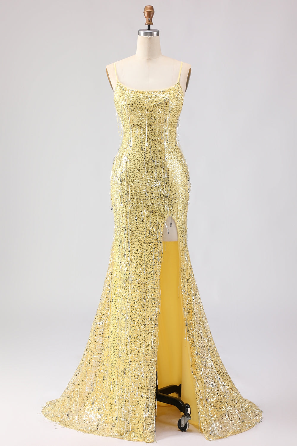 Sparkly Burgundy Mermaid Maxi Prom Dress - Image 7