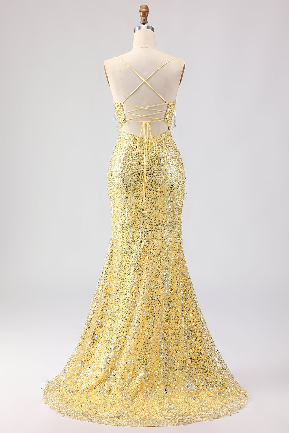 Sparkly Burgundy Mermaid Maxi Prom Dress - Image 8