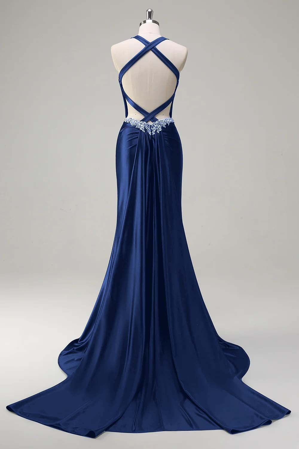 Sparkly Dark Green Mermaid Halter Corset Sequin Prom Dress - Image 14